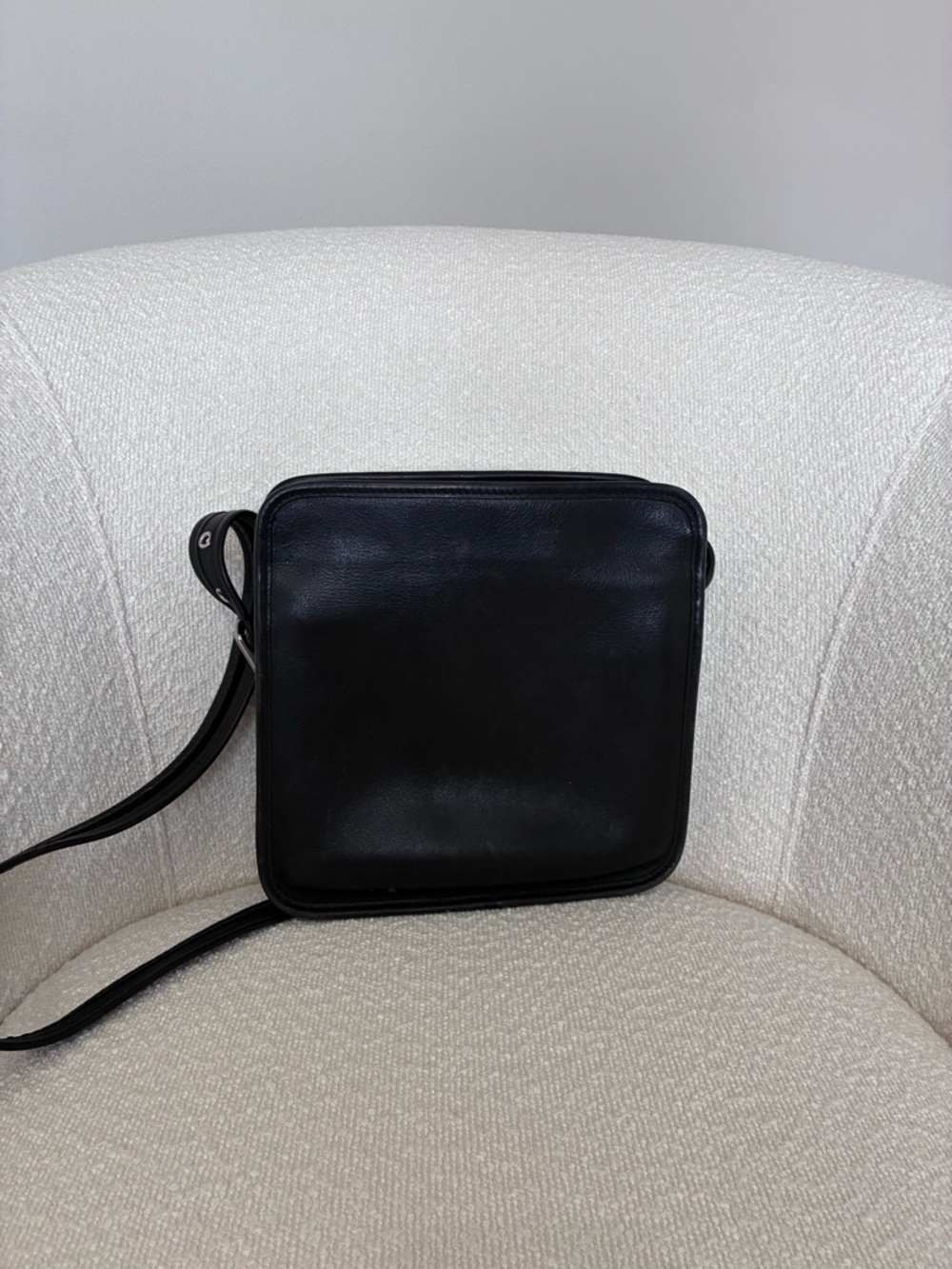 Coach Legacy Black Leather Shoulder Bag with Silver Hardware 9168